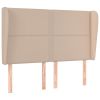 Hoofdbord met randen 147x23x118/128cm kunstleer cappuccinokleur