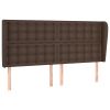 Hoofdbord met randen 163x23x118/128 cm kunstleer bruin