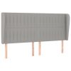 Hoofdbord met randen 203x23x118/128 cm stof lichtgrijs