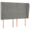 Hoofdbord met randen 147x23x118/128 cm fluweel lichtgrijs