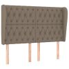 Hoofdbord met randen 147x23x118/128 cm stof taupe