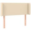 Hoofdbord met randen 103x16x78/88 cm stof crèmekleurig