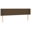 Hoofdbord met randen 163x16x78/88 cm stof donkerbruin