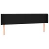 Hoofdbord met randen 203x16x78/88 cm stof zwart