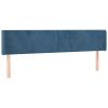 Hoofdbord met randen 183x16x78/88 cm fluweel donkerblauw
