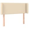 Hoofdbord met randen 103x16x78/88 cm stof crèmekleurig