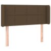Hoofdbord met randen 83x16x78/88 cm stof donkerbruin