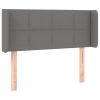 Hoofdbord met randen 93x16x78/88 cm stof donkergrijs