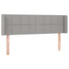 Hoofdbord met randen 147x16x78/88 cm stof lichtgrijs