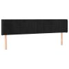 Hoofdbord met randen 203x16x78/88 cm fluweel zwart