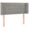 Hoofdbord met randen 83x16x78/88 cm fluweel lichtgrijs
