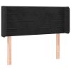 Hoofdbord met randen 93x16x78/88 cm fluweel zwart