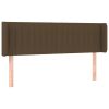 Hoofdbord met randen 147x16x78/88 cm stof donkerbruin