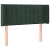 Hoofdbord met randen 93x16x78/88 cm fluweel donkergroen
