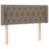 Hoofdbord met randen 103x16x78/88 cm stof taupe