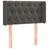 Hoofdbord met randen 83x16x78/88 cm fluweel donkergrijs