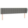Hoofdbord met randen 203x16x78/88 cm stof donkergrijs