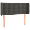 Hoofdbord met randen 83x16x78/88 cm fluweel donkergrijs