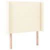Hoofdbord met randen 83x16x118/128 cm kunstleer crèmekleurig