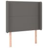 Hoofdbord met randen 83x16x118/128 cm kunstleer grijs