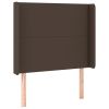 Hoofdbord met randen 93x16x118/128 cm kunstleer bruin