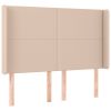 Hoofdbord met randen 147x16x118/128cm kunstleer cappuccinokleur