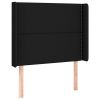 Hoofdbord met randen 93x16x118/128 cm stof zwart