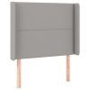 Hoofdbord met randen 103x16x118/128 cm stof lichtgrijs