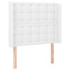 Hoofdbord met randen 103x16x118/128 cm kunstleer wit