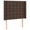 Hoofdbord met randen 103x16x118/128 cm kunstleer bruin