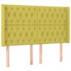 Hoofdbord met randen 147x16x118/128 cm stof groen