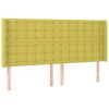 Hoofdbord met randen 163x16x118/128 cm stof groen