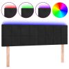 Hoofdbord LED 144x5x78/88 cm fluweel zwart