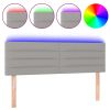 Hoofdbord LED 144x5x78/88 cm stof lichtgrijs
