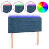 Hoofdbord LED 90x5x78/88 cm fluweel donkerblauw