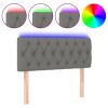 Hoofdbord LED 100x7x78/88 cm stof donkergrijs