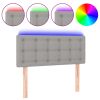 Hoofdbord LED 100x5x78/88 cm stof lichtgrijs