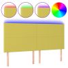 Hoofdbord LED 180x5x118/128 cm stof groen