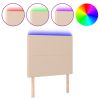 Hoofdbord LED 80x5x118/128 cm kunstleer cappuccinokleurig