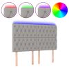 Hoofdbord LED 144x7x118/128 cm stof lichtgrijs