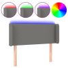 Hoofdbord LED 83x16x78/88 cm stof donkergrijs