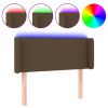 Hoofdbord LED 83x16x78/88 cm stof donkerbruin