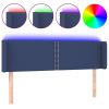 Hoofdbord LED 147x16x78/88 cm stof blauw