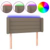Hoofdbord LED 93x16x78/88 cm stof taupe