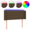 Hoofdbord LED 103x16x78/88 cm stof donkerbruin