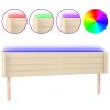 Hoofdbord LED 183x16x78/88 cm stof crèmekleurig