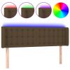 Hoofdbord LED 147x16x78/88 cm stof donkerbruin