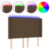 Hoofdbord LED 147x16x118/128 cm stof donkerbruin
