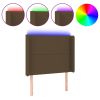 Hoofdbord LED 93x16x118/128 cm stof donkerbruin