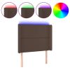 Hoofdbord LED 93x16x118/128 cm kunstleer bruin